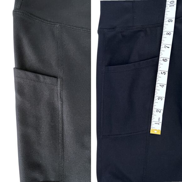 Black Yoga Pants Exercise Leggings Pockets Plus Size 2X - Picture 5 of 11